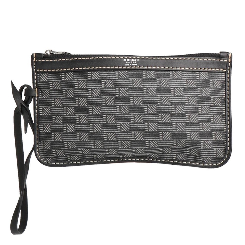 Moreau Paris Black and Gray Wristlet